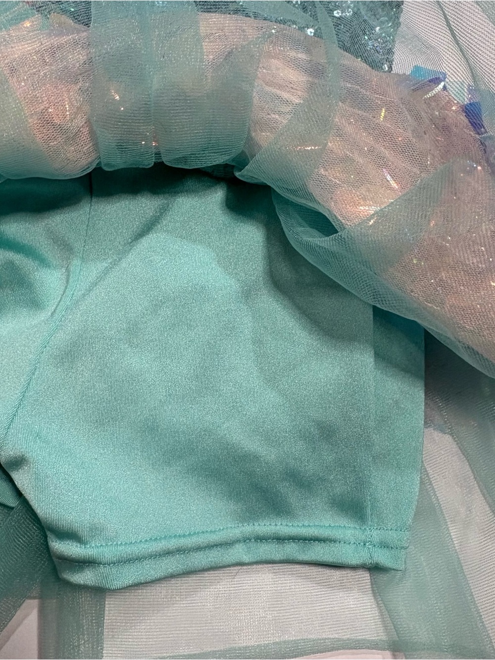 Gracie Girls Dance Costume SC Small Blue Sequin Shorts Tutu 18-24 Mo/ 2T - Picture 5 of 10